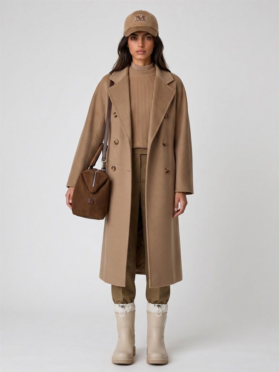 WOMAN MAXMARA BEIGE VIRGIN WOOL MADAME COAT