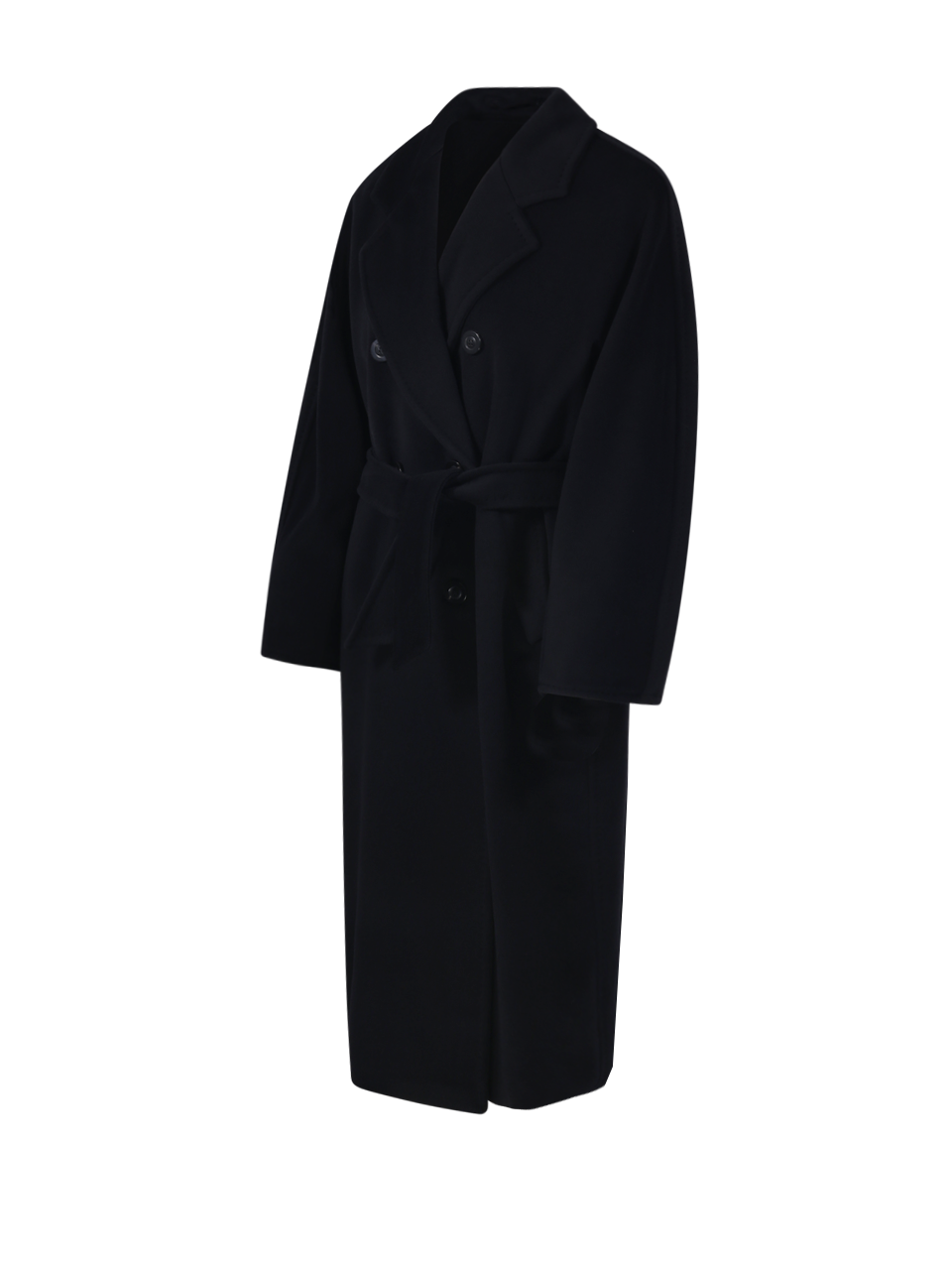 WOMAN MAXMARA BLACK VIRGIN WOOL MADAME COAT