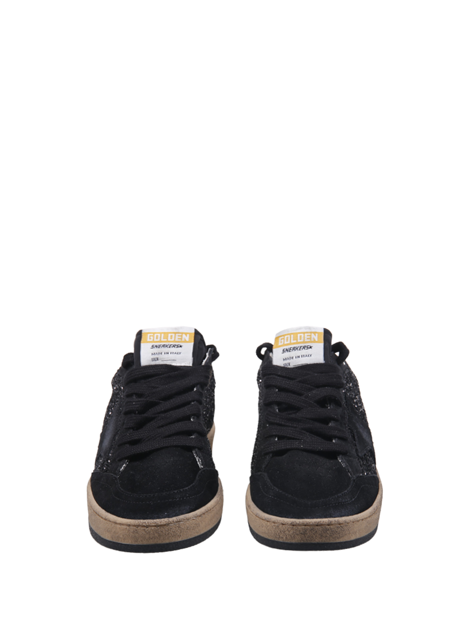 WOMAN GOLDEN GOOSE BLACK LEATHER BALLSTAR SNEAKER 