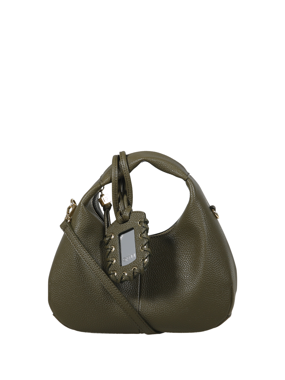 WOMAN GANNI GREEN RECYCLED POLYESTER HOBO MINI GRAINED BAG