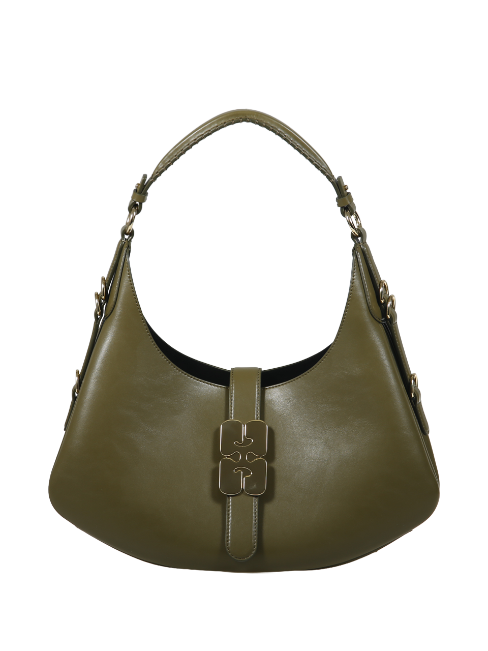 DONNA GANNI BORSA KAT SMALL IN PELLE RICICLATA VERDE 