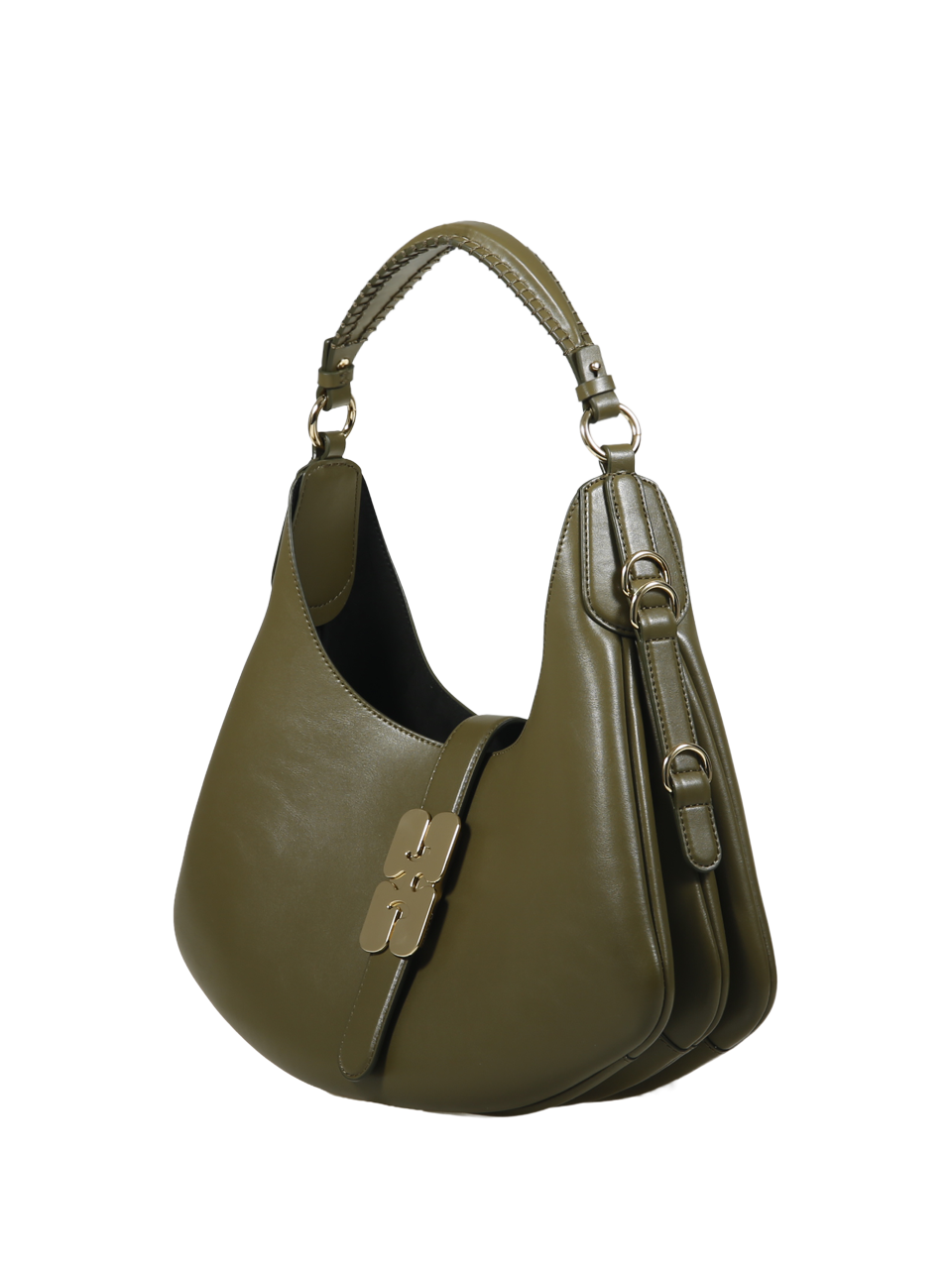 DONNA GANNI BORSA KAT SMALL IN PELLE RICICLATA VERDE 