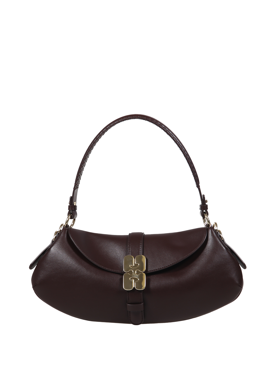 DONNA GANNI BORSA B-KAT BUTTER IN PELLE RICICLATA MARRONE 