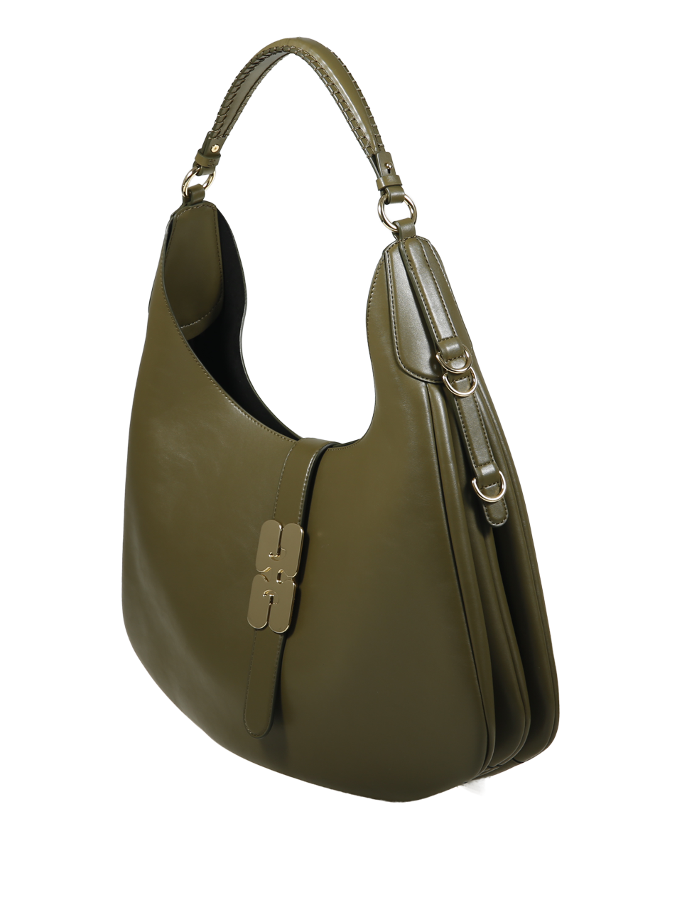 WOMAN GANNI GREEN RECYCLED LEATHER KAT LARGE BUTTER BAG