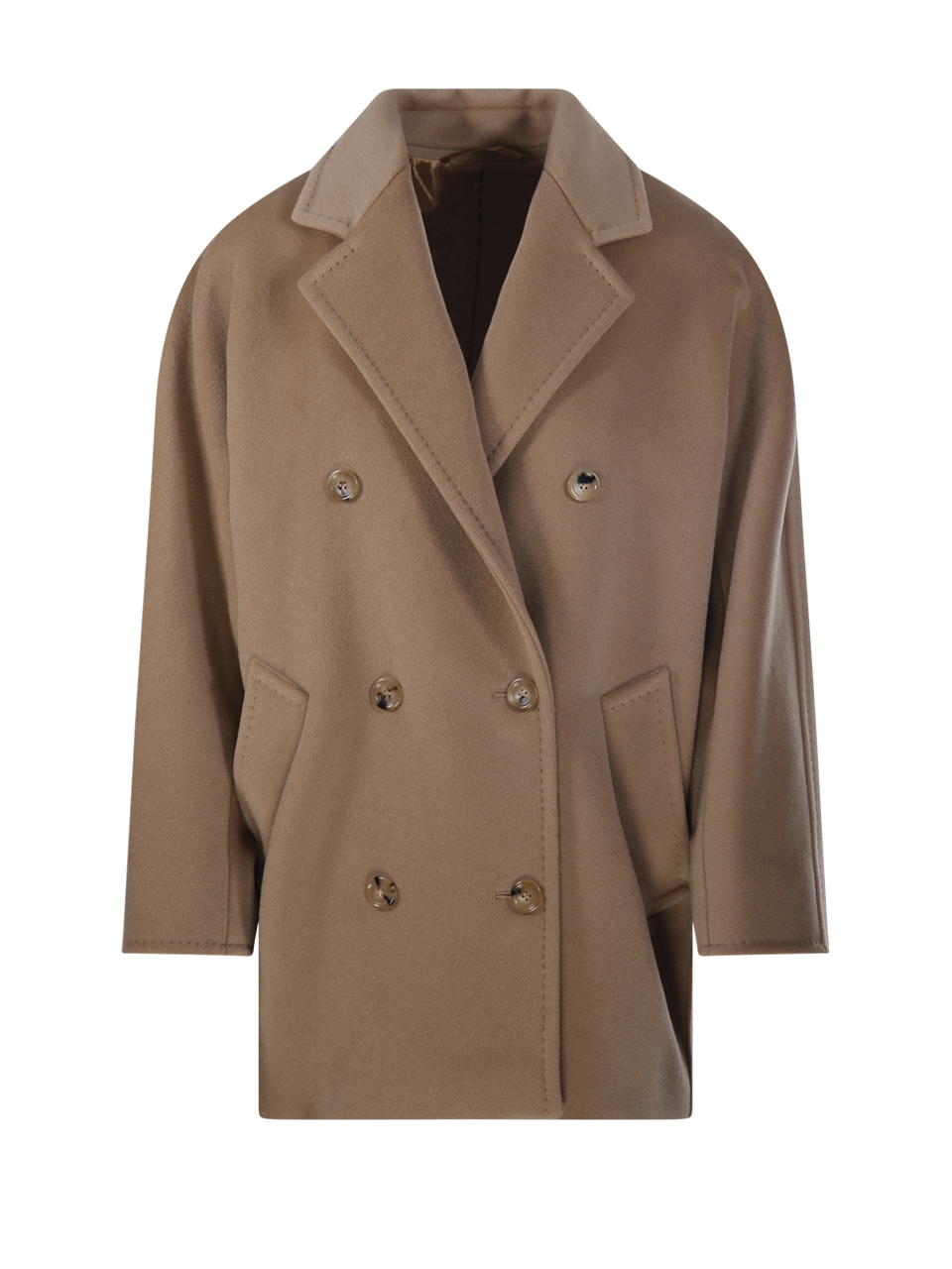 WOMAN MAXMARA BEIGE VIRGIN WOOL REBUS COAT 