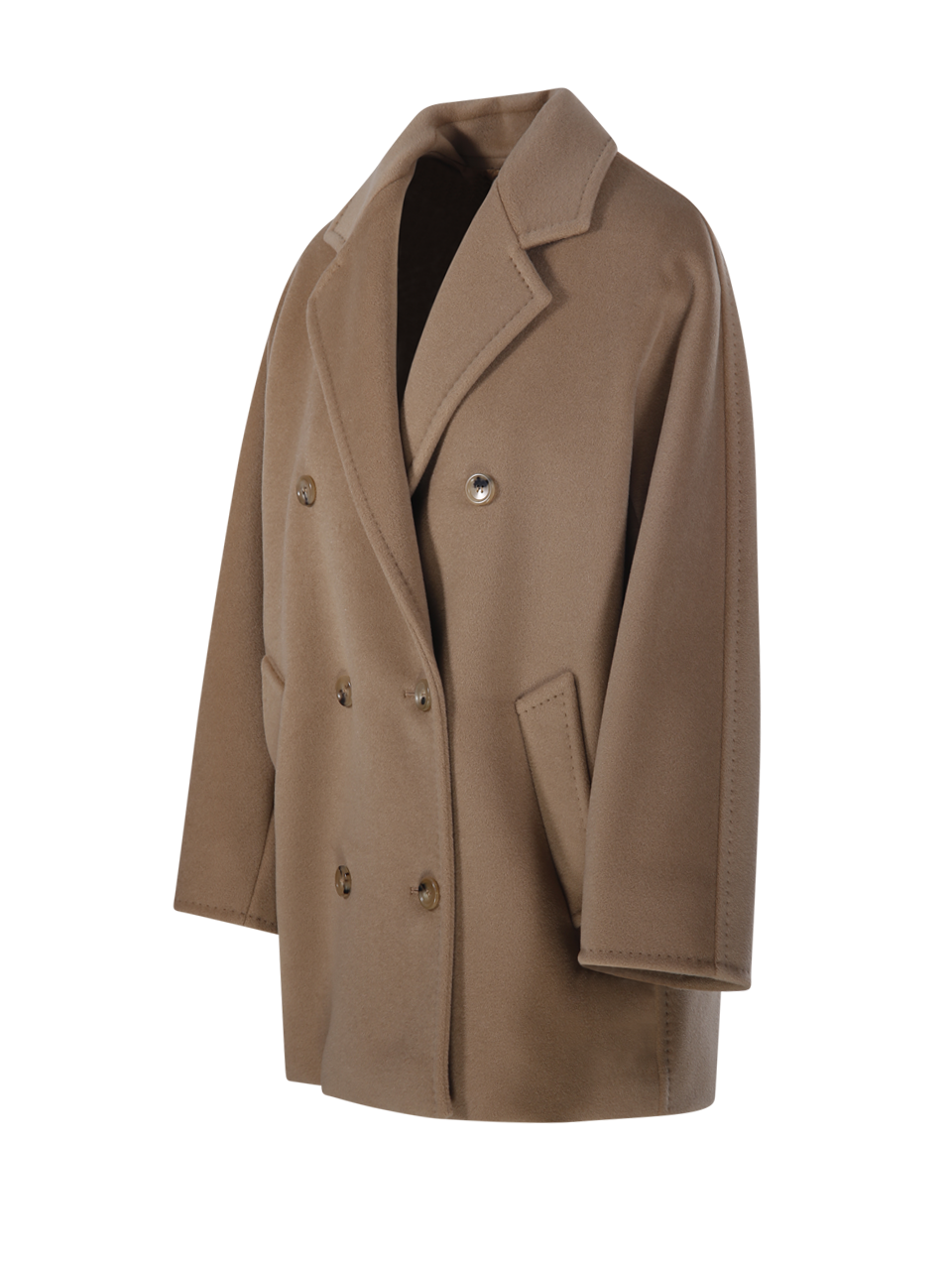 WOMAN MAXMARA BEIGE VIRGIN WOOL REBUS COAT 