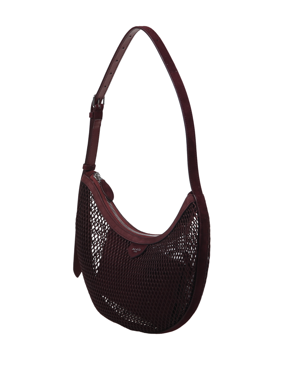 DONNA ALAIA BORSA ONE PIECE DEMI LUNE IN PELLE BORDEAUX 