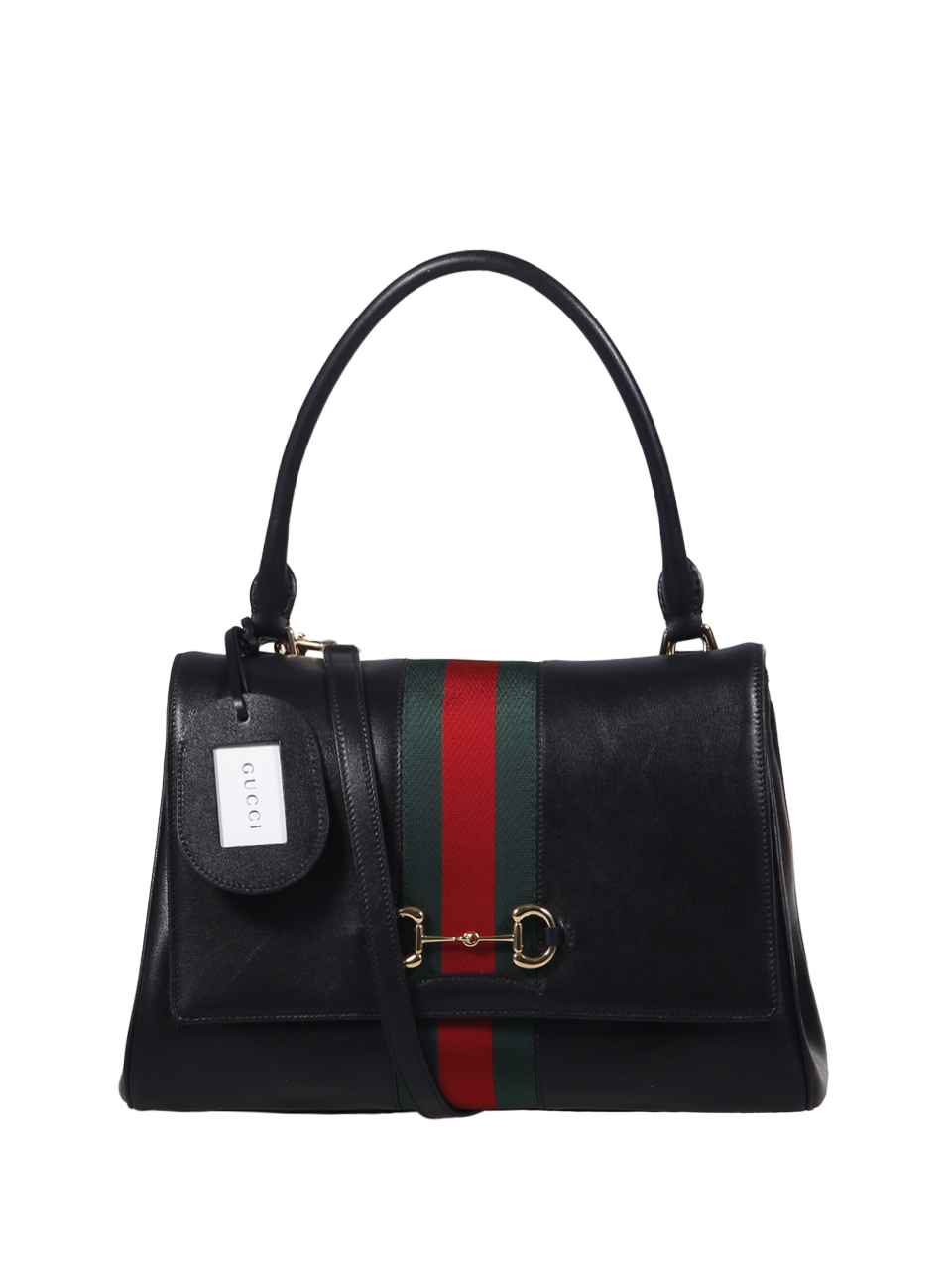 WOMAN GUCCI BLACK LEATHER HORSEBIT M HANDBAG