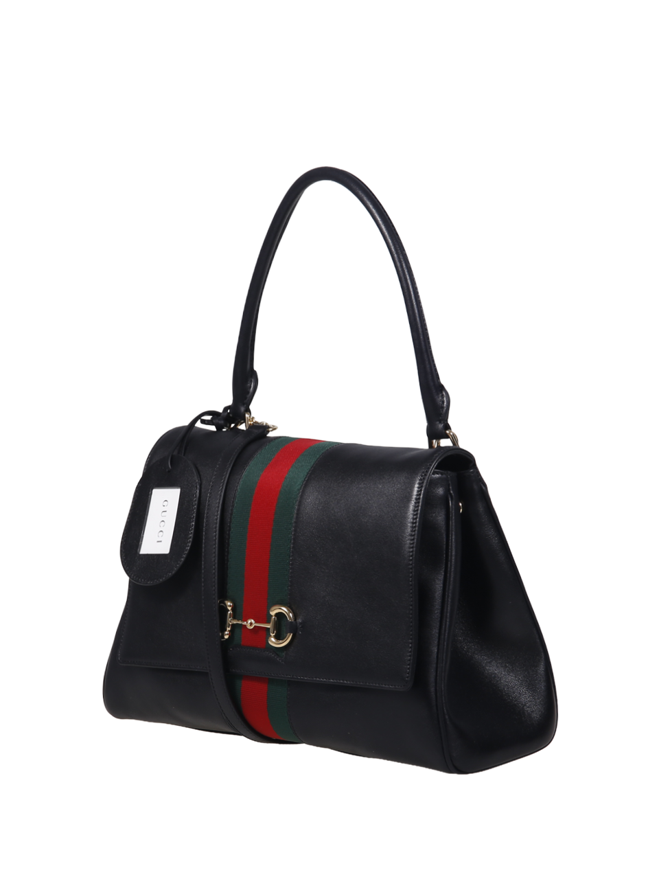 WOMAN GUCCI BLACK LEATHER HORSEBIT M HANDBAG