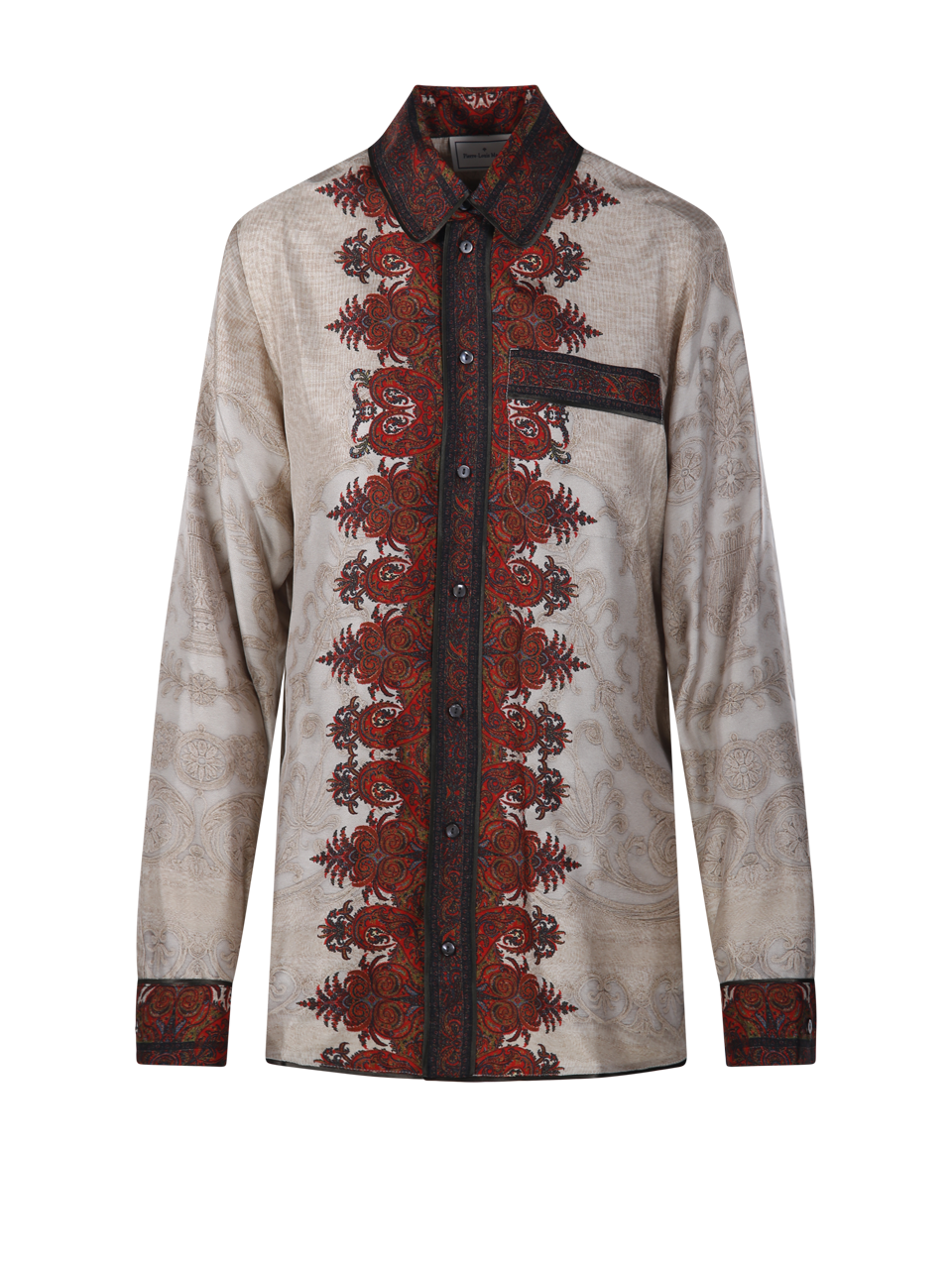 WOMAN PIERRE LOUISE MASCIA NUDE SILK ALOE LONGSLEEVE SHIRT