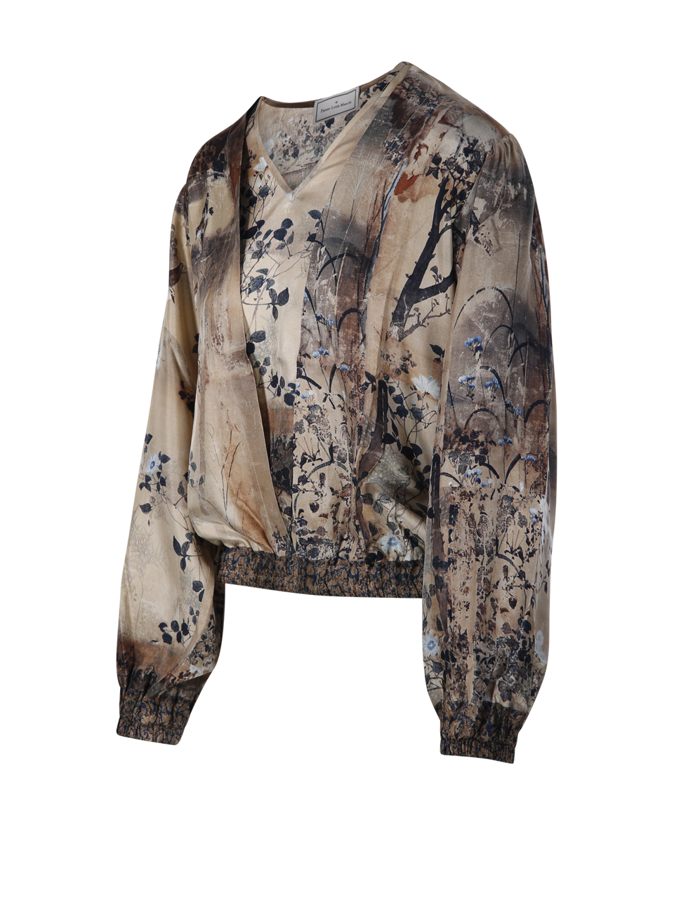 WOMAN PIERRE LOUISE MASCIA NUDE SILK ALOE LONGSLEEVE SHIRT