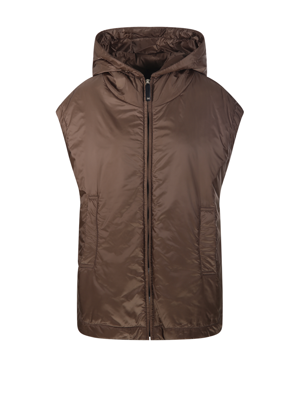 WOMAN MAXMARA THE CUBE BROWN POLYESTER AMBRA OVER QUILTED WAIST COAT