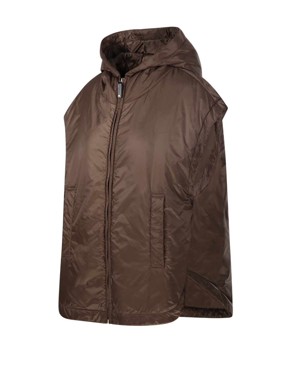WOMAN MAXMARA THE CUBE BROWN POLYESTER AMBRA OVER QUILTED WAIST COAT