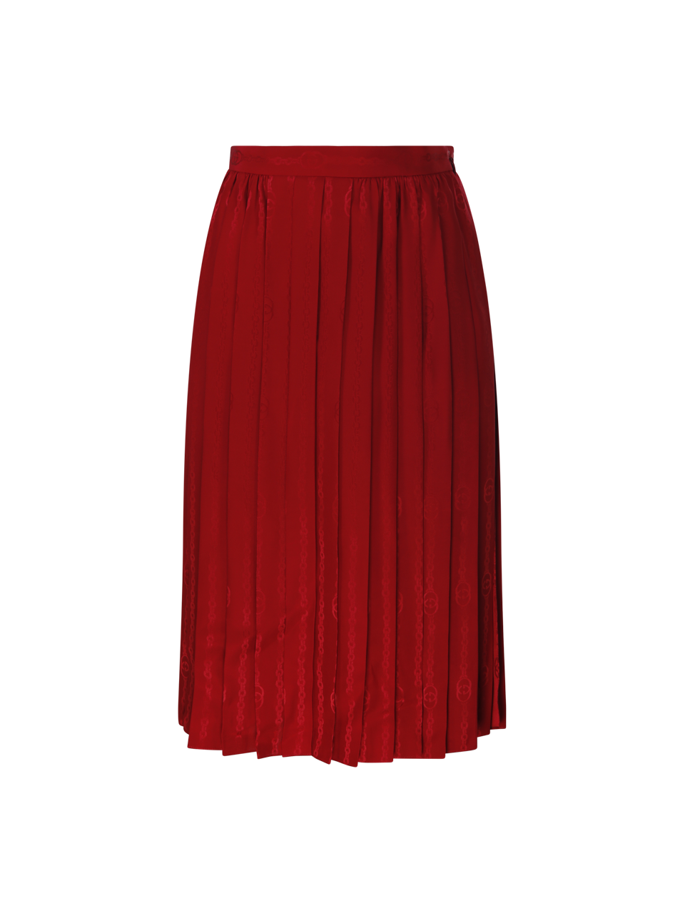 WOMAN GUCCI RED SILK SKIRT CHAIN