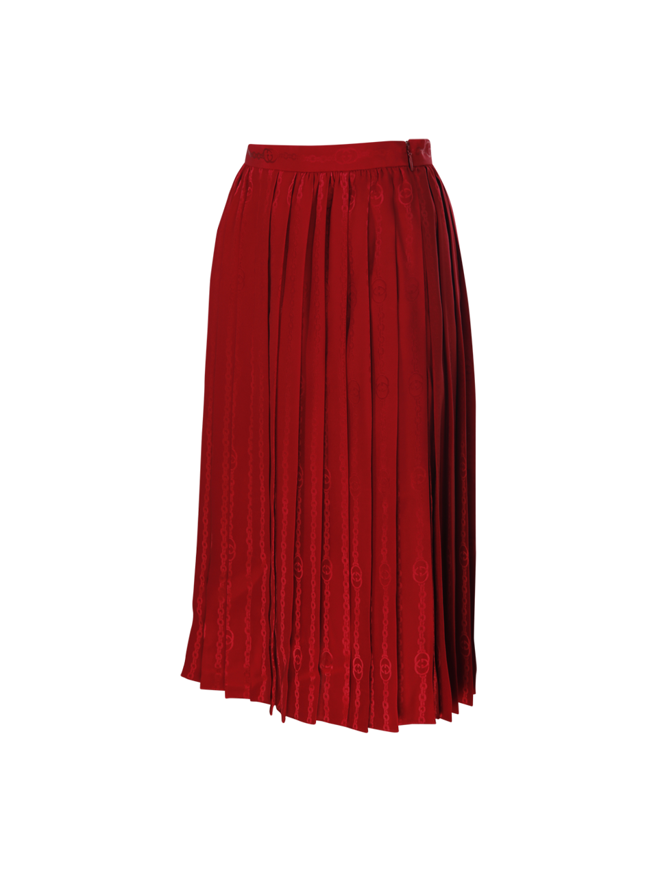 WOMAN GUCCI RED SILK SKIRT CHAIN