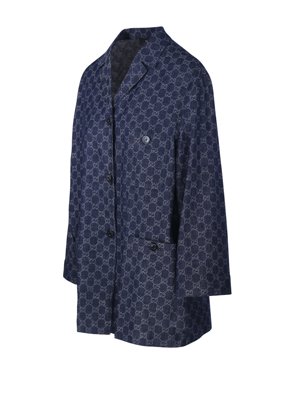 WOMAN GUCCI BLUE COTTON DENIM BLAZER 