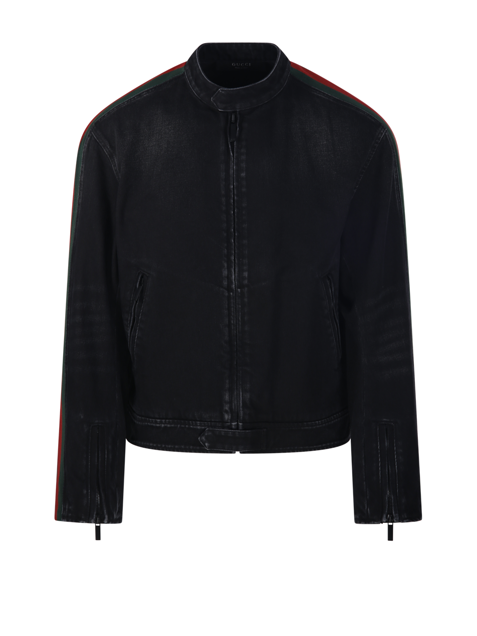 UOMO GUCCI GIACCA BIKER IN COTONE NERO