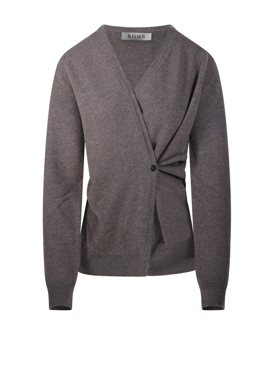 WOMAN ROHE GREY WOOL TWISTED BALLET CARDIGAN