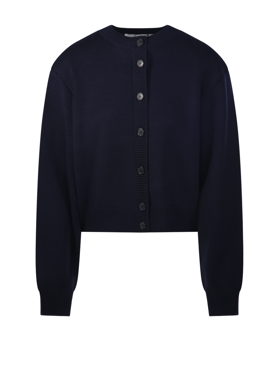 WOMAN ROHE BLUE MERINO WOOL STATEMENT SHOULDER CARDIGAN