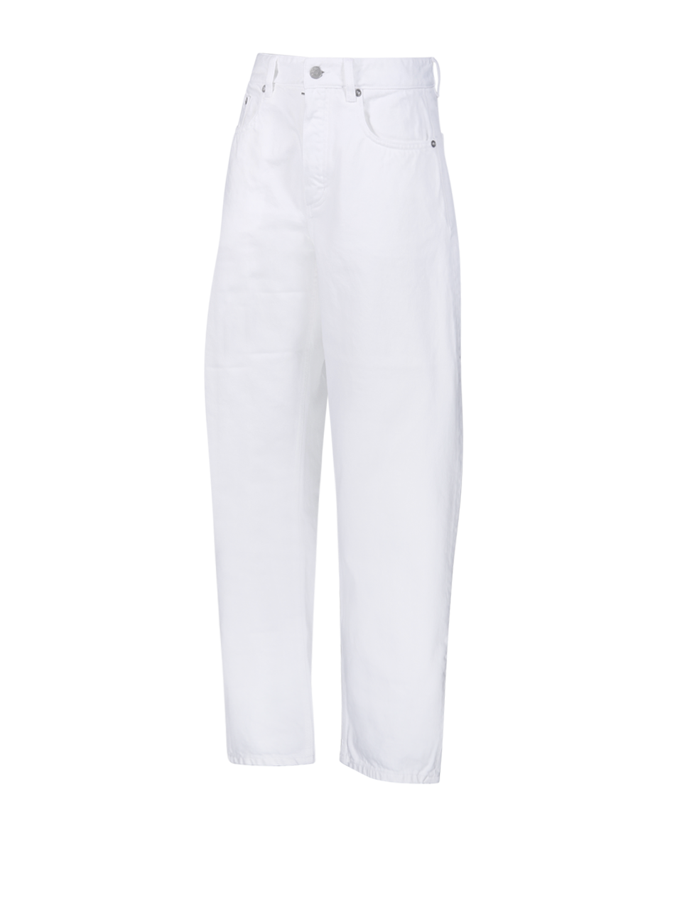 WOMAN ALAIA WHITE COTTON ROUND PANT DENIM