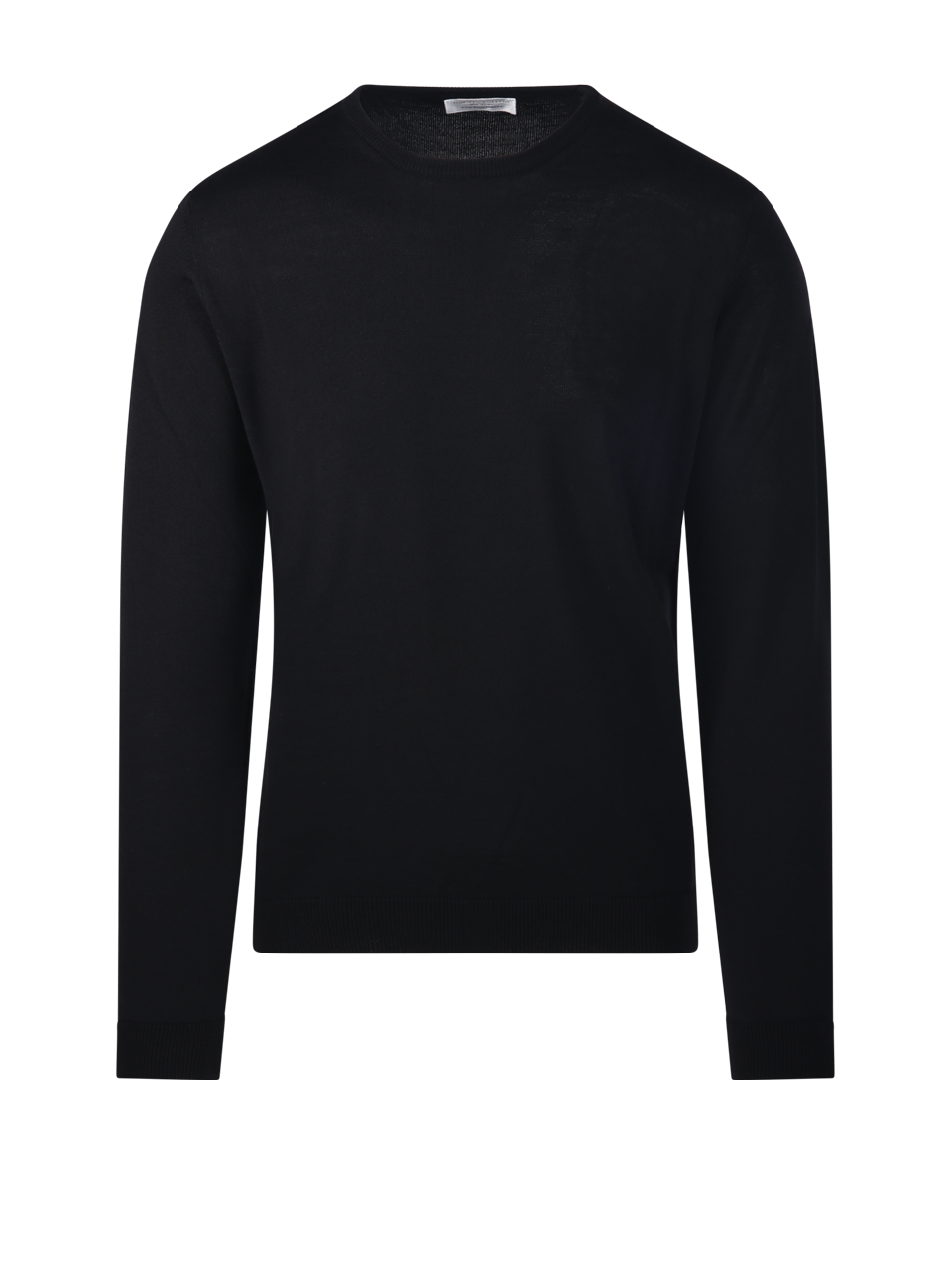 UOMO ROBERTO COLLINA MAGLIA GIROCOLLO IN LANA MERINO NERA 