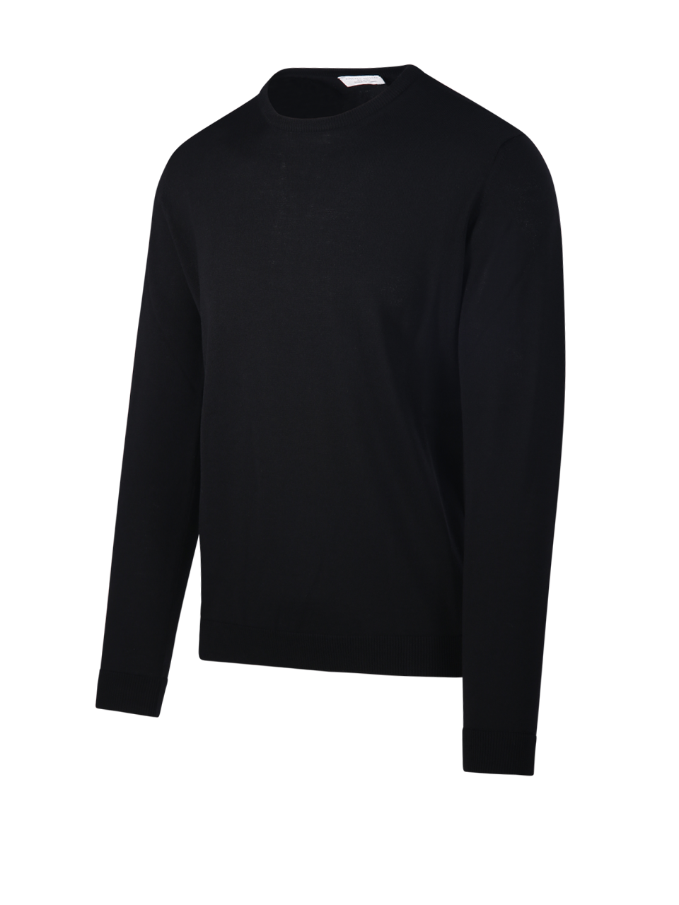 UOMO ROBERTO COLLINA MAGLIA GIROCOLLO IN LANA MERINO NERA 