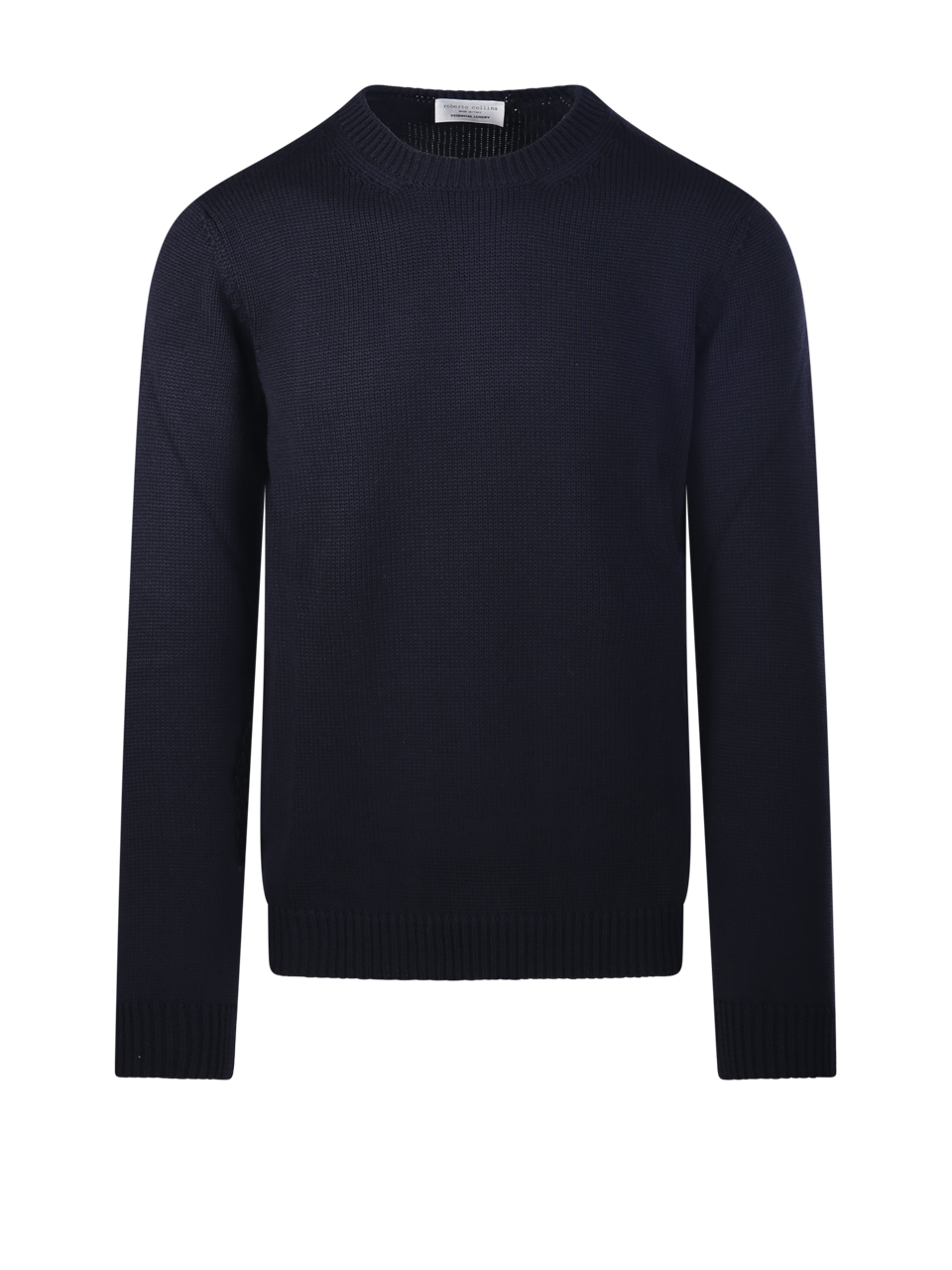 UOMO ROBERTO COLLINA MAGLIONE GIROCOLLO IN LANA MERINO NERA 