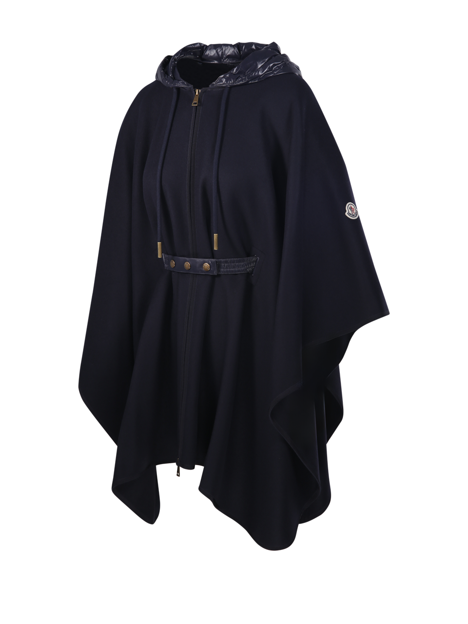 WOMAN MONCLER BLUE WOOL CAPE