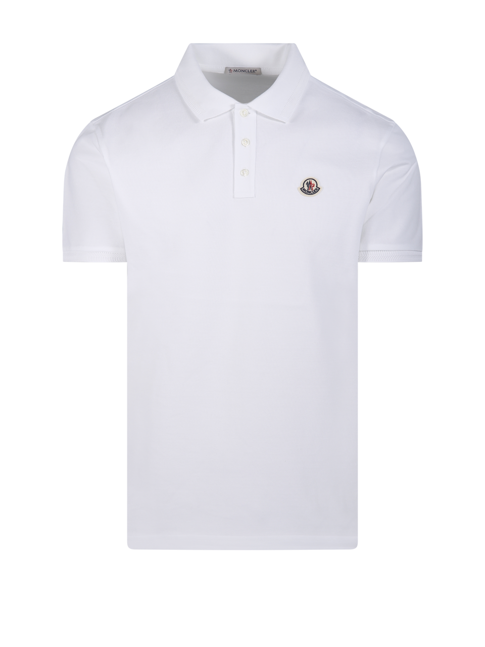 MEN MONCLER WHITE COTTON SS POLO