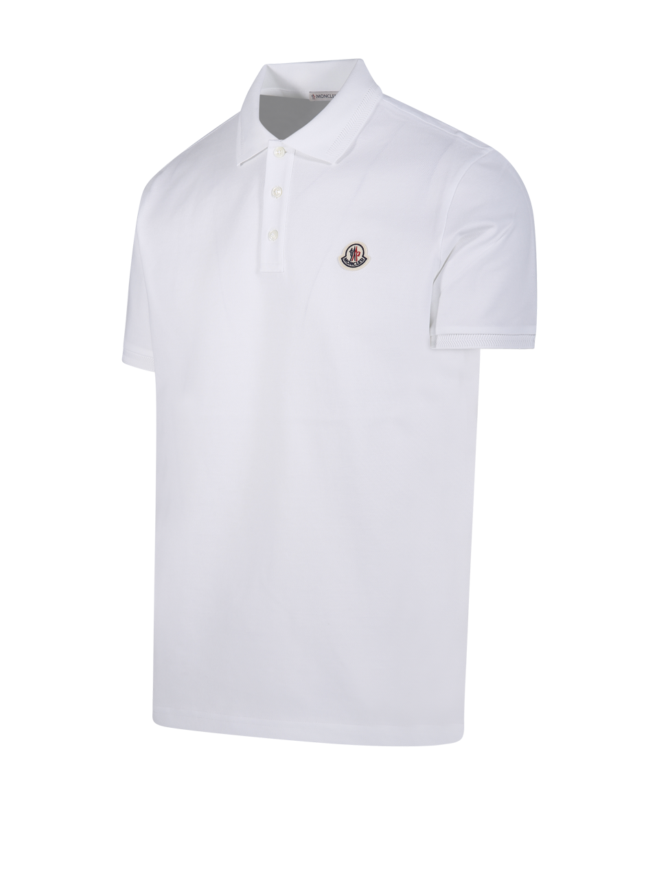 MEN MONCLER WHITE COTTON SS POLO
