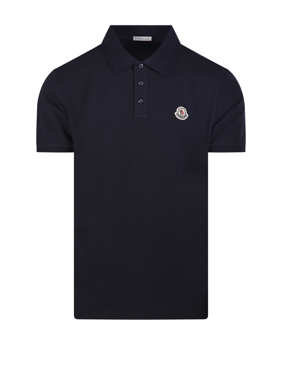 MEN MONCLER BLUE COTTON SS POLO