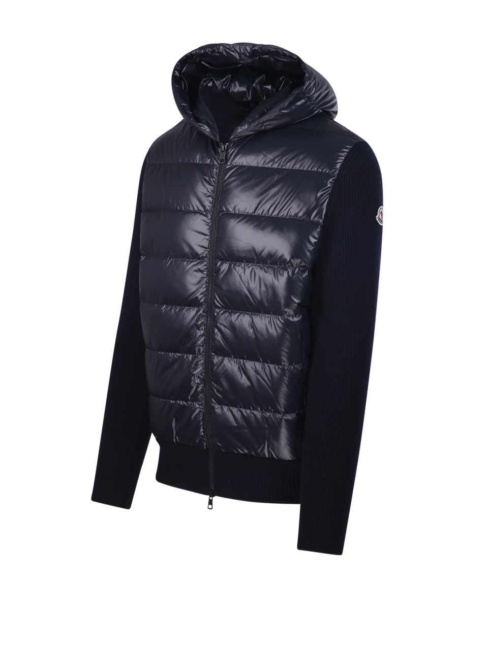 MEN MONCLER BLUE VIRGIN WOOL CARDIGAN DOWN JACKET 