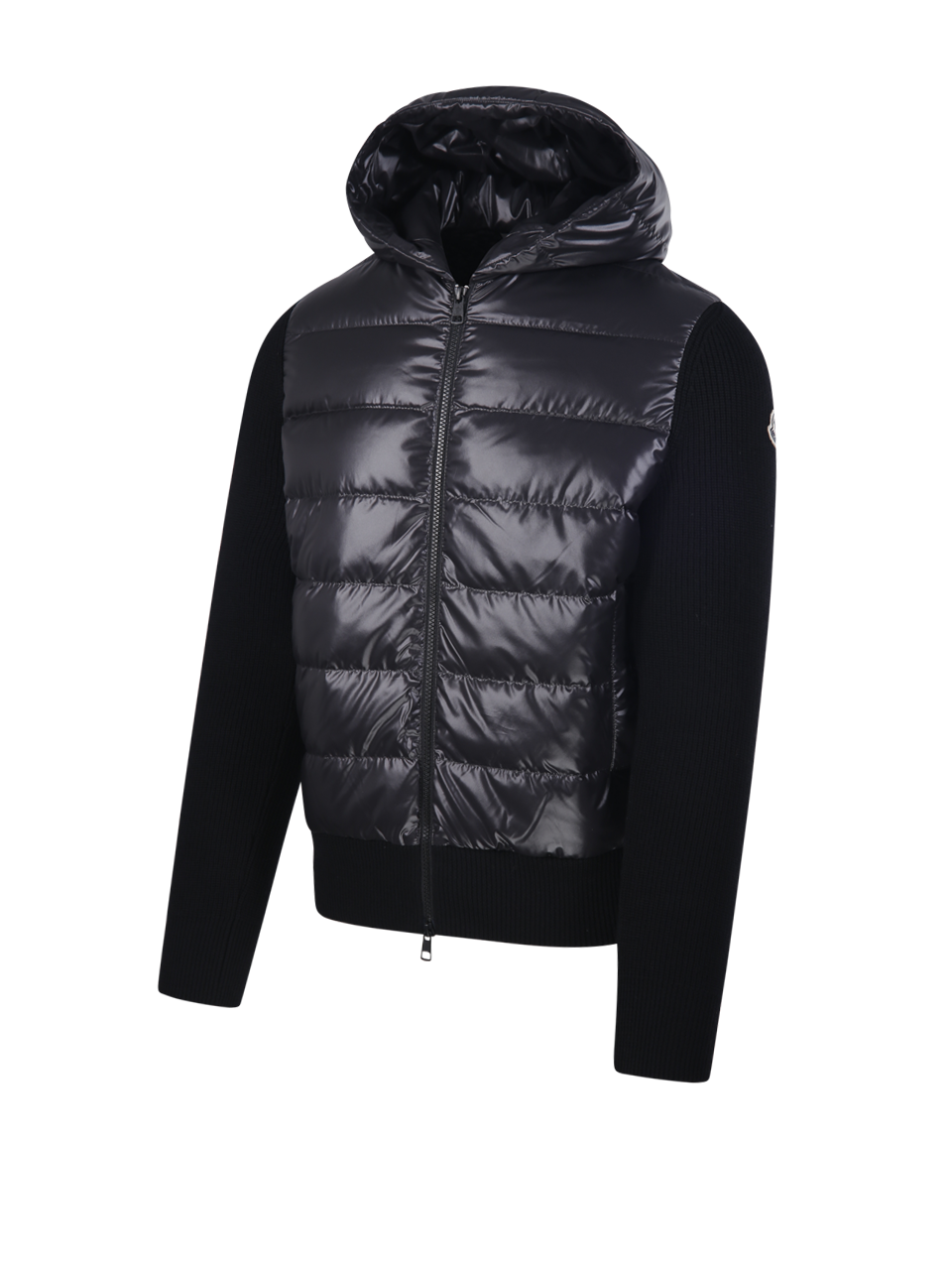 MEN MONCLER BLACK VIRGIN WOOL CARDIGAN DOWN JACKET 