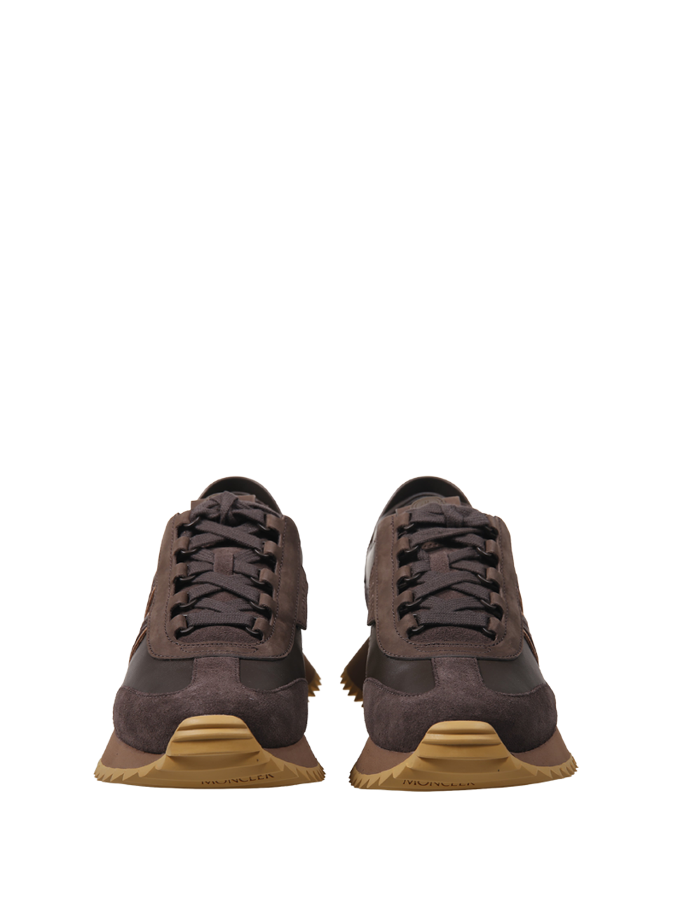 MEN MONCLER BROWN LEATHER PACEY2 LOW TOP SNEAKER