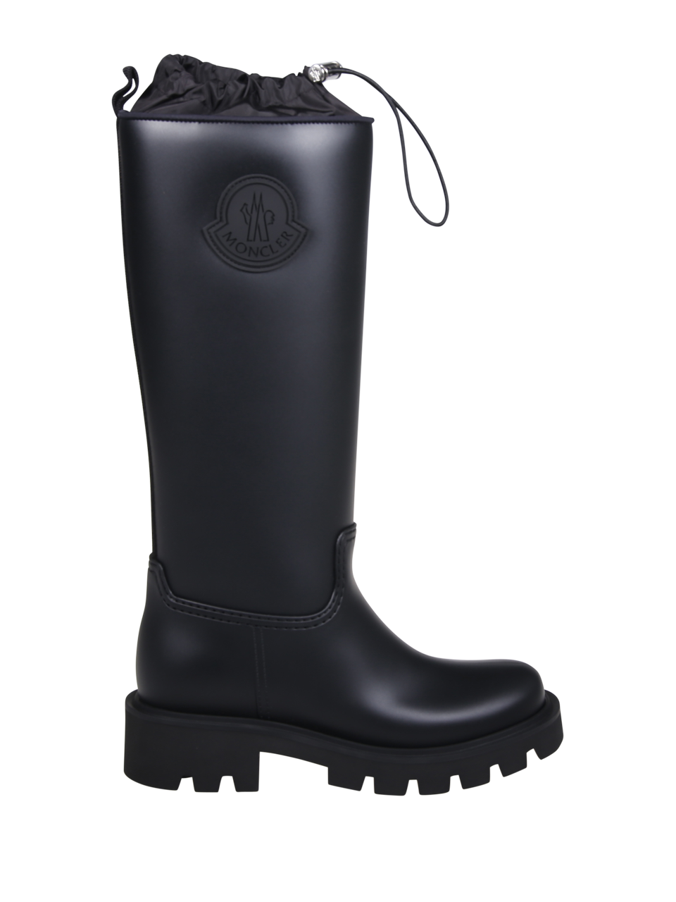 WOMAN MONCLER BLACK PVC KICKSTREAM HIGH RAIN BOOT