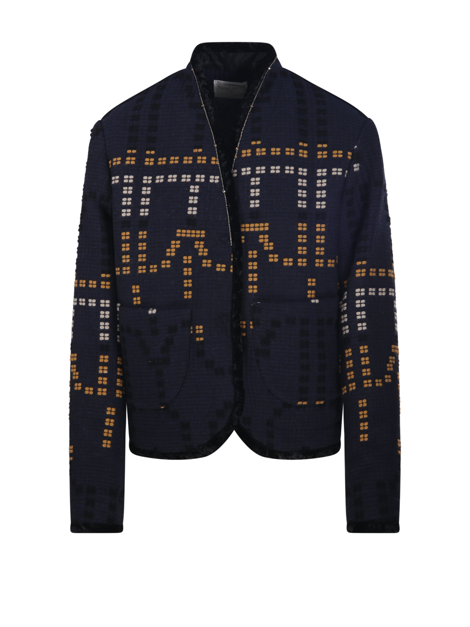 WOMAN FORTE FORTE BLUE COTTON SAMARCANDA JACQUARD BLOUSON