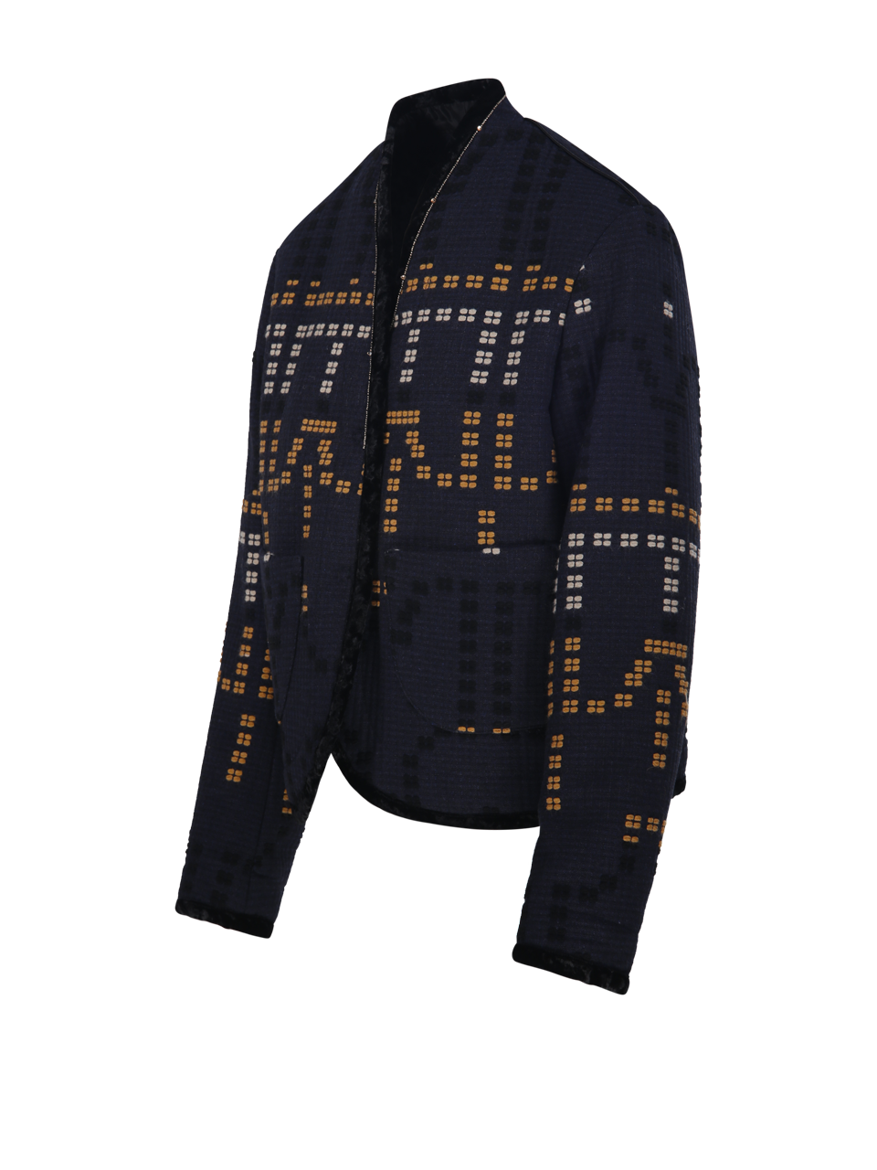 WOMAN FORTE FORTE BLUE COTTON SAMARCANDA JACQUARD BLOUSON