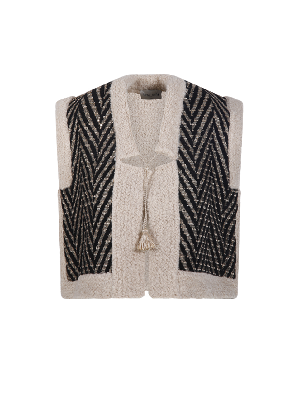 WOMAN FORTE FORTE BLACK POLYACRYLIC CHEVRON JACQUARD MIX KNIT VEST