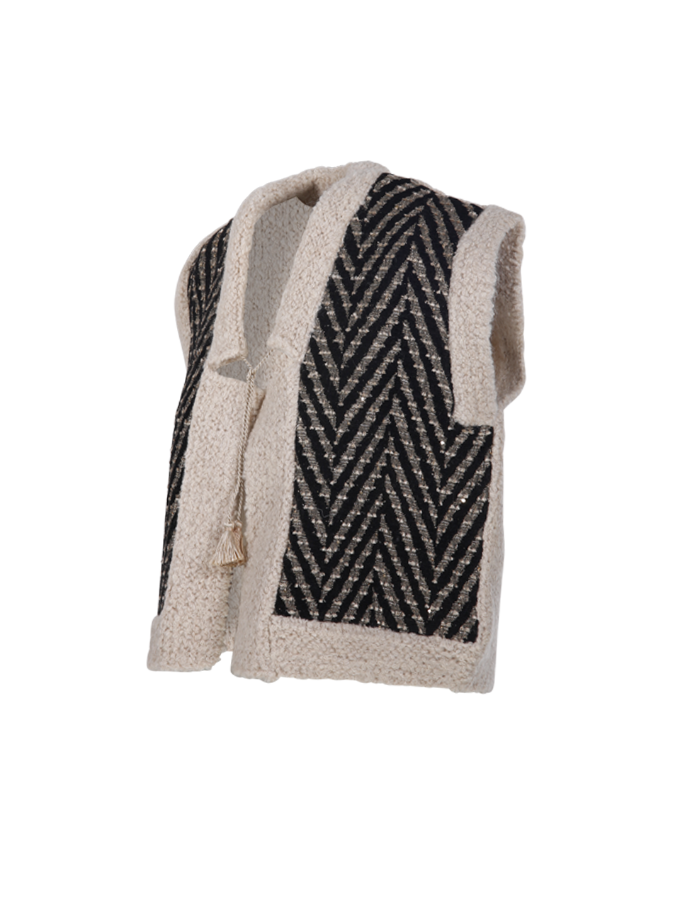 WOMAN FORTE FORTE BLACK POLYACRYLIC CHEVRON JACQUARD MIX KNIT VEST