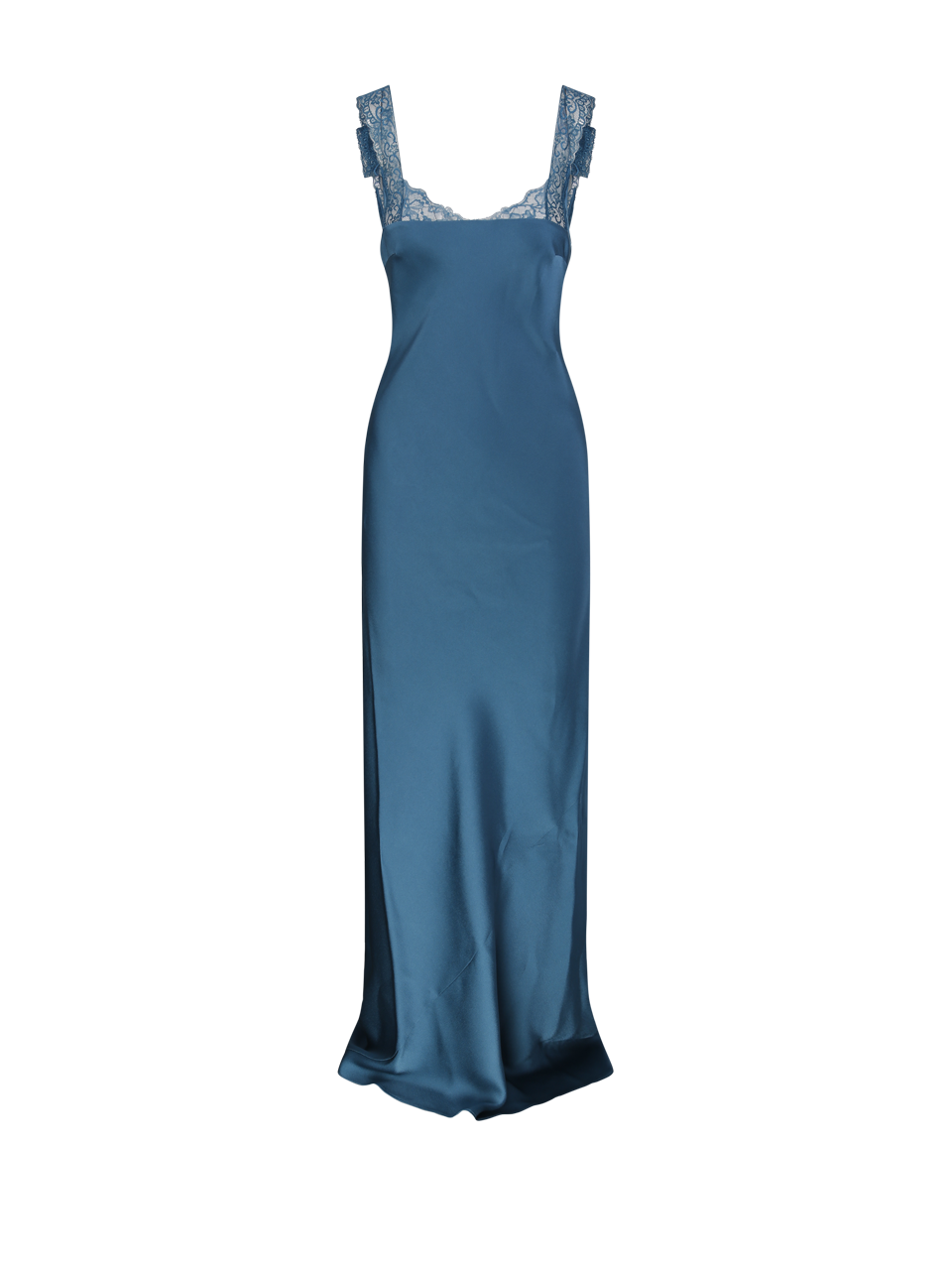 LACE NECKLINE LONG DRESS