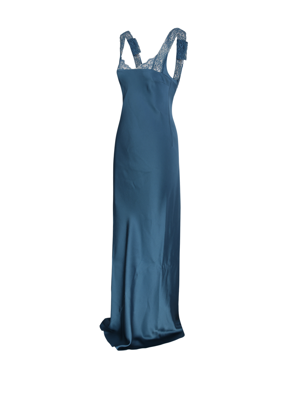 LACE NECKLINE LONG DRESS