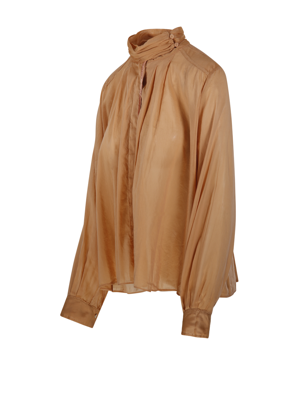 WOMAN FORTE FORTE ORANGE COTTON TURTLENECK BOHEMIAN SHIRT