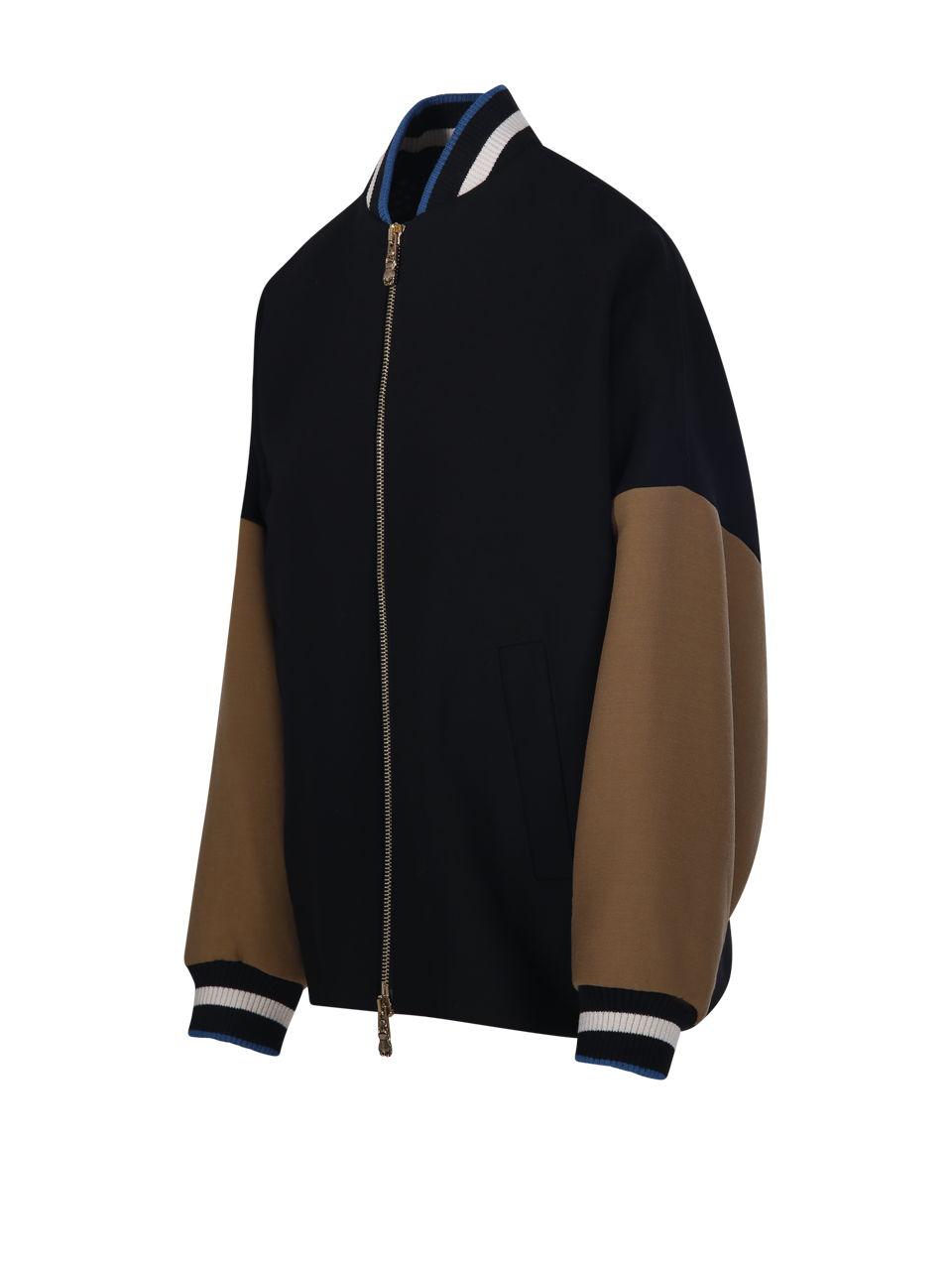 WOMAN LA DOUBLEJ BLACK VIRGIN WOOL BROOKLYN BOMBER