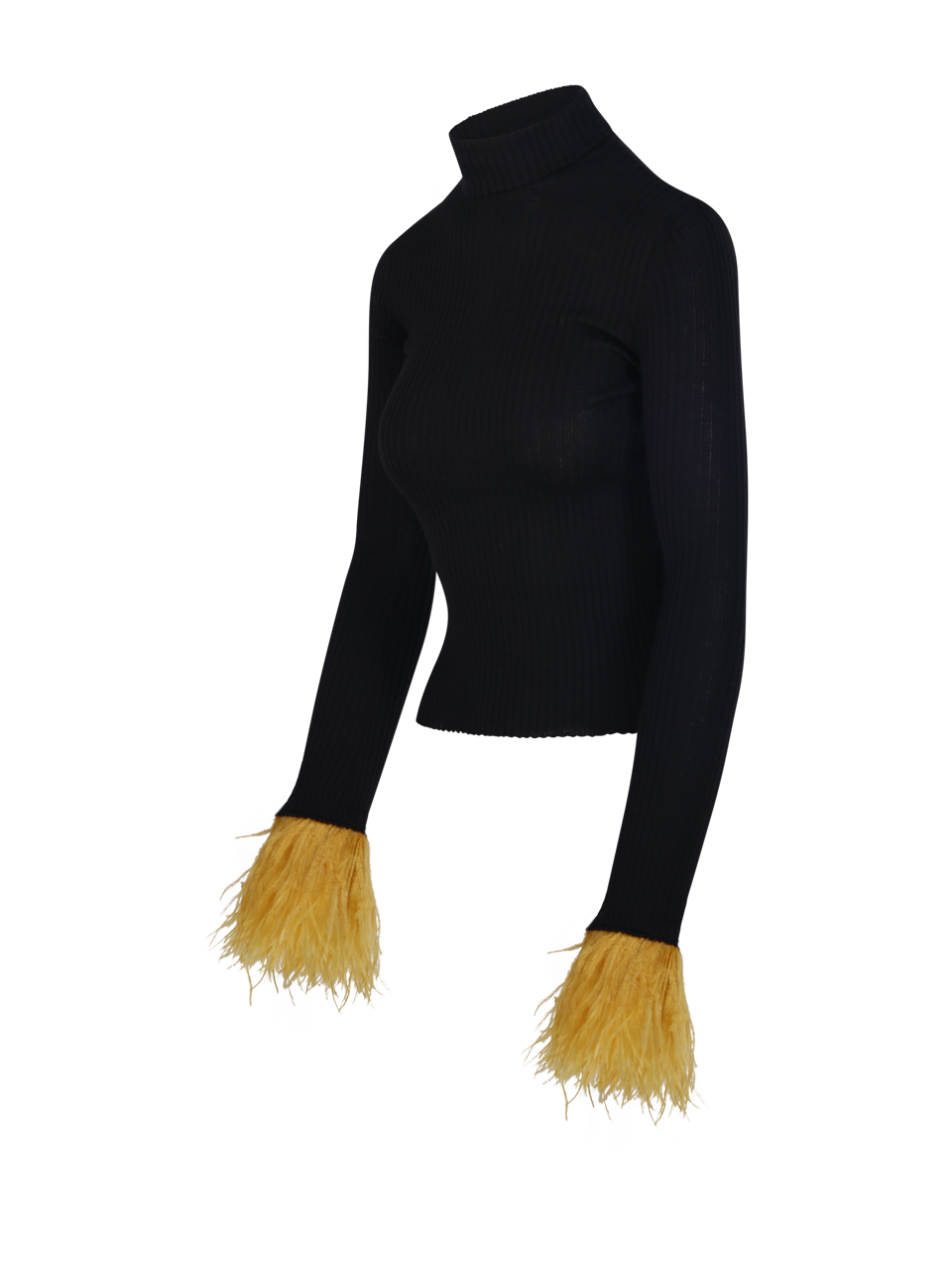 WOMAN LA DOUBLE J BLACK CASHMERE HIGH KICK TOP