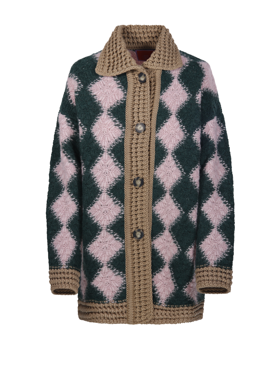 WOMAN LA DOUBLE J MULTICOLOR WOOL CROCHET BOWLING CARDIGAN