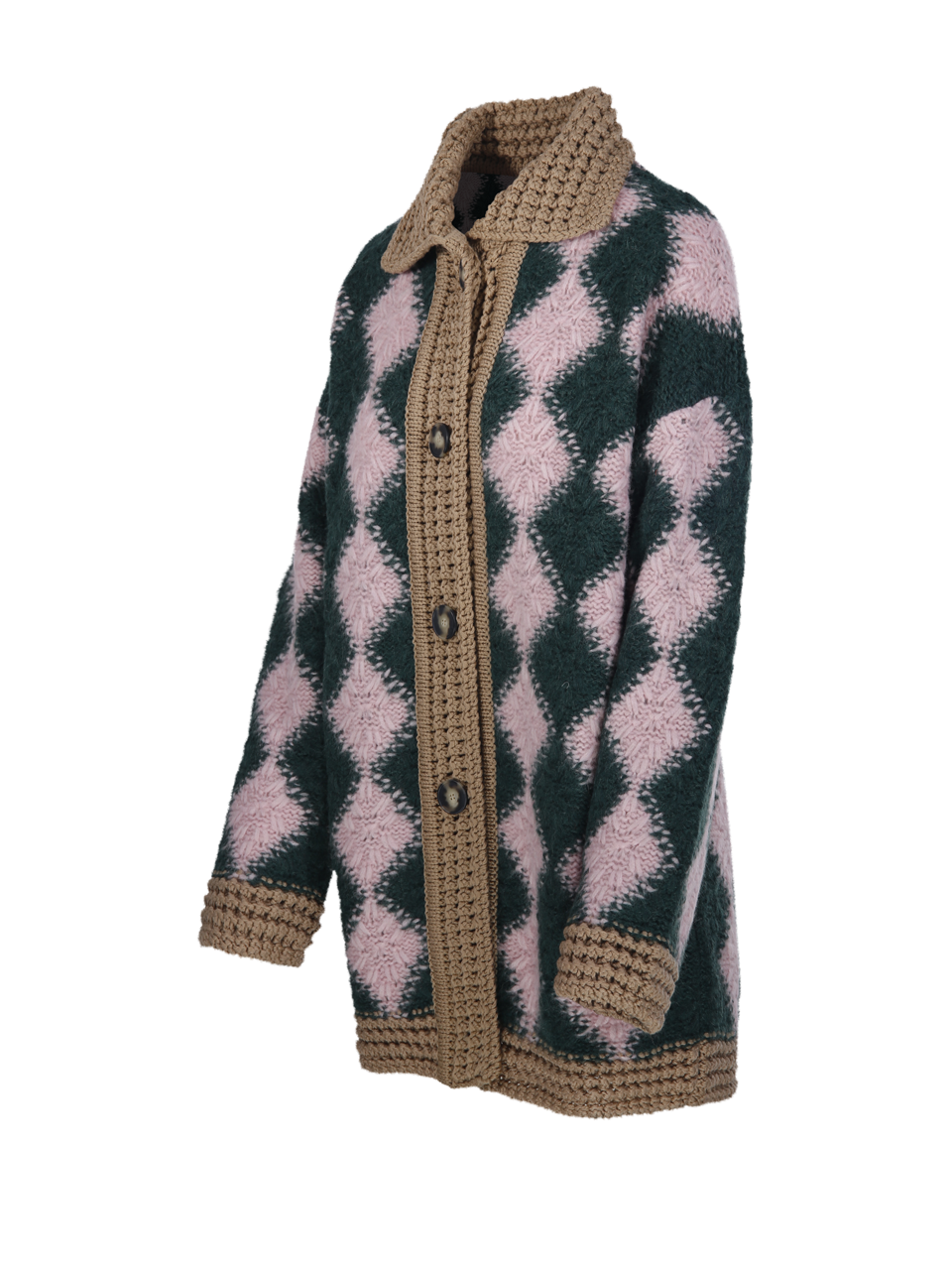 WOMAN LA DOUBLE J MULTICOLOR WOOL CROCHET BOWLING CARDIGAN