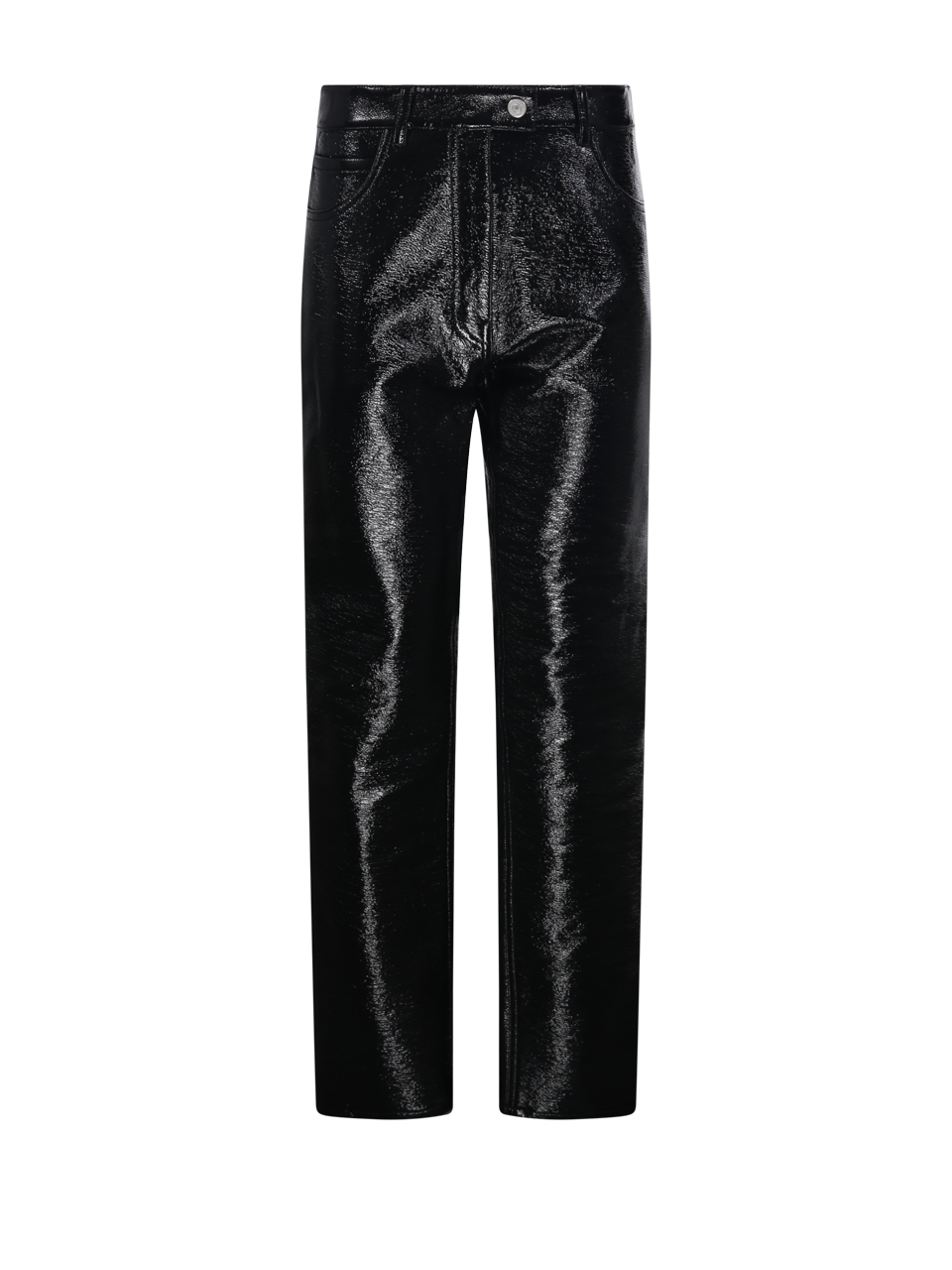 WOMAN COURREGES BLACK COTTON REEDITION 5 POCKET VINYL PANT