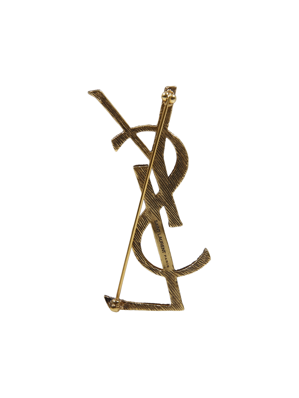 DONNA SAINT LAURENT SPILLA IN OTTONE DORATO YSL TEXTURE SNAKE