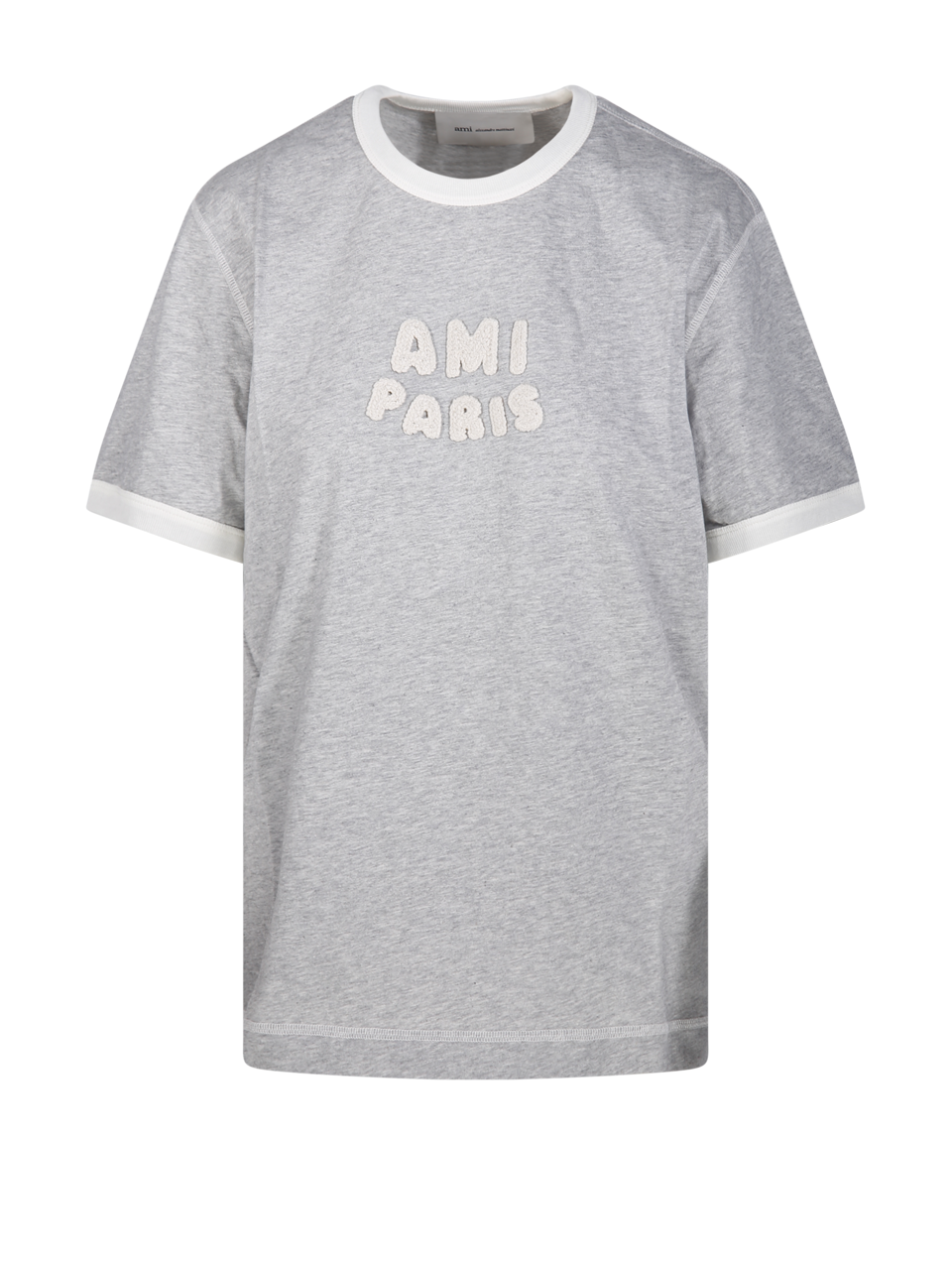 DONNA ALAIA T-SHIRT GRIGIA IN COTONE 