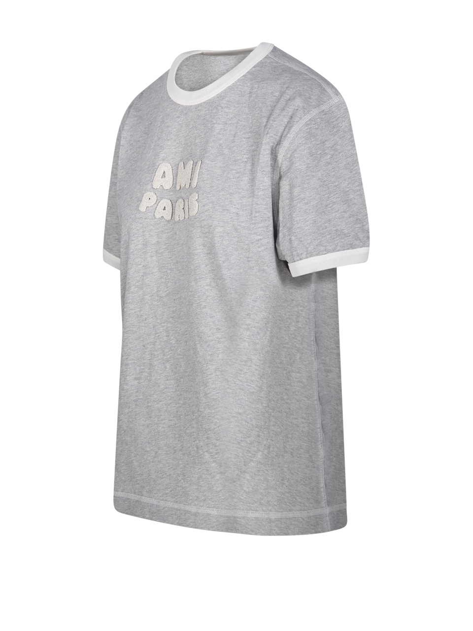 DONNA ALAIA T-SHIRT GRIGIA IN COTONE 